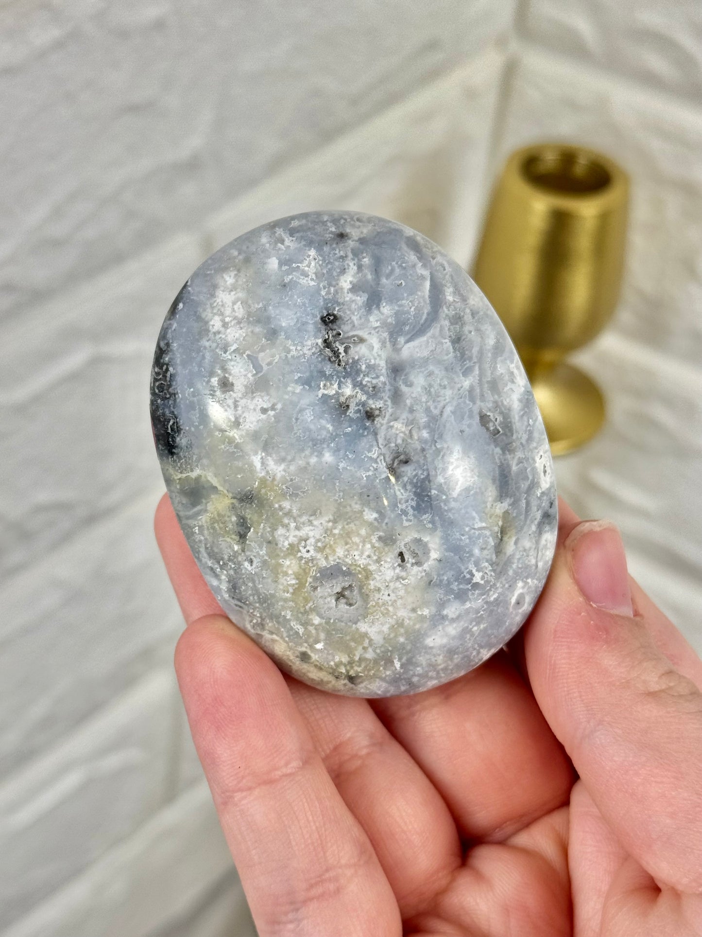 You pick! Blue plum agate palm stones from Indonesia