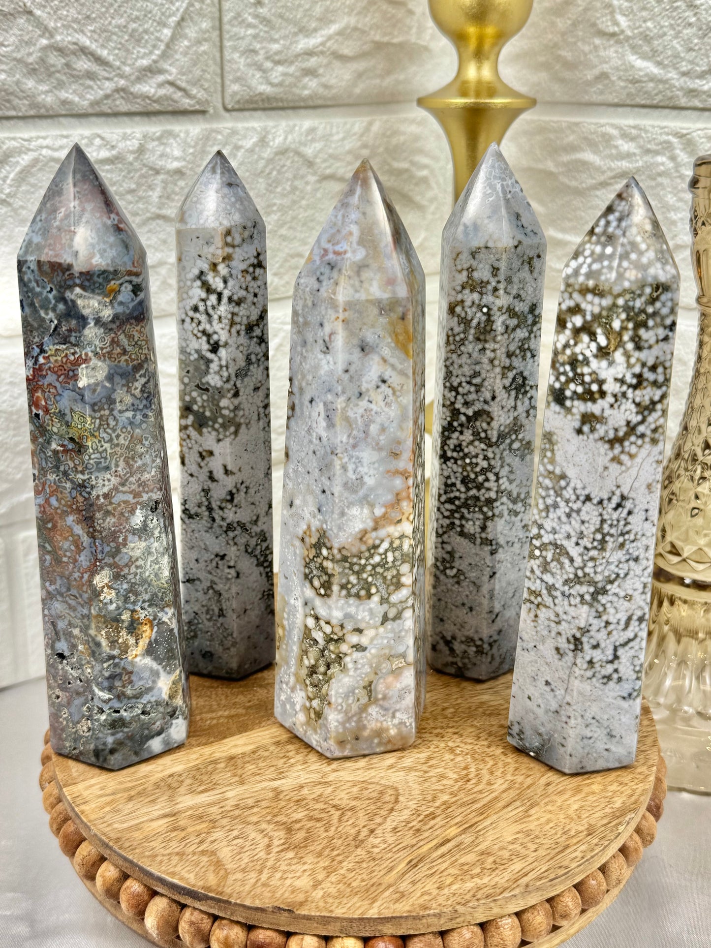 You pick! Orbicular sea jasper towers from Madagascar