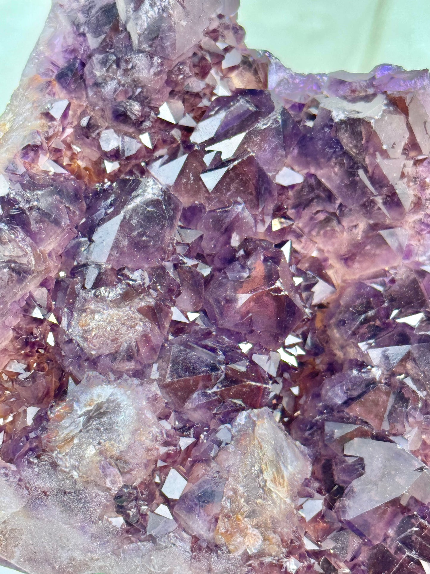 Beautiful elestial amethyst with hematite from India