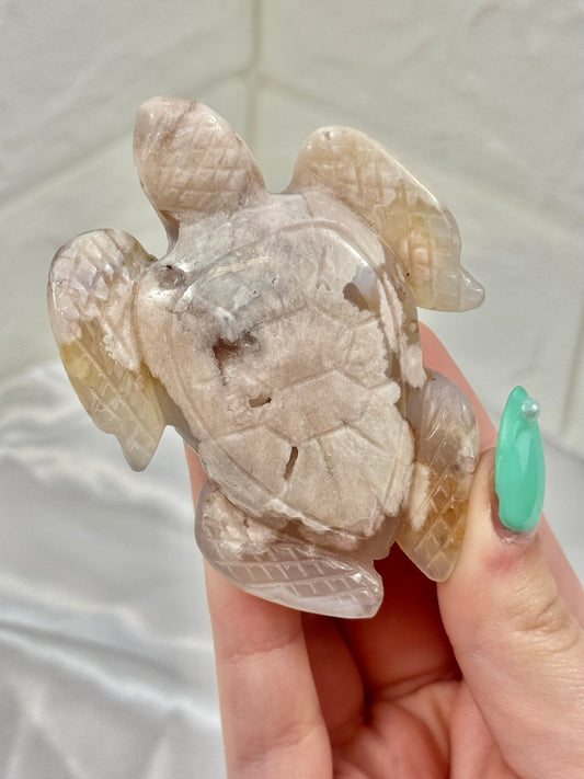 Flower agate sea turtle