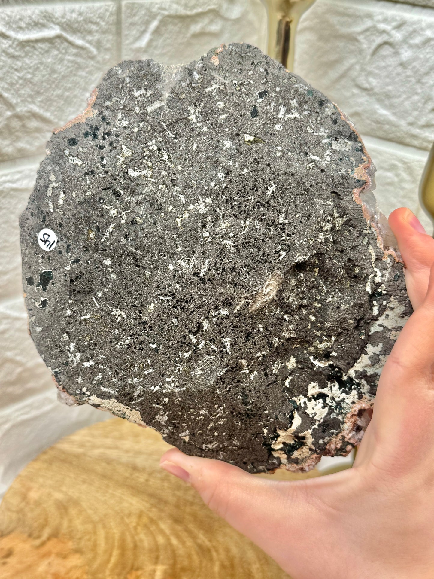 Statement mint green and red apophyllite specimen from India