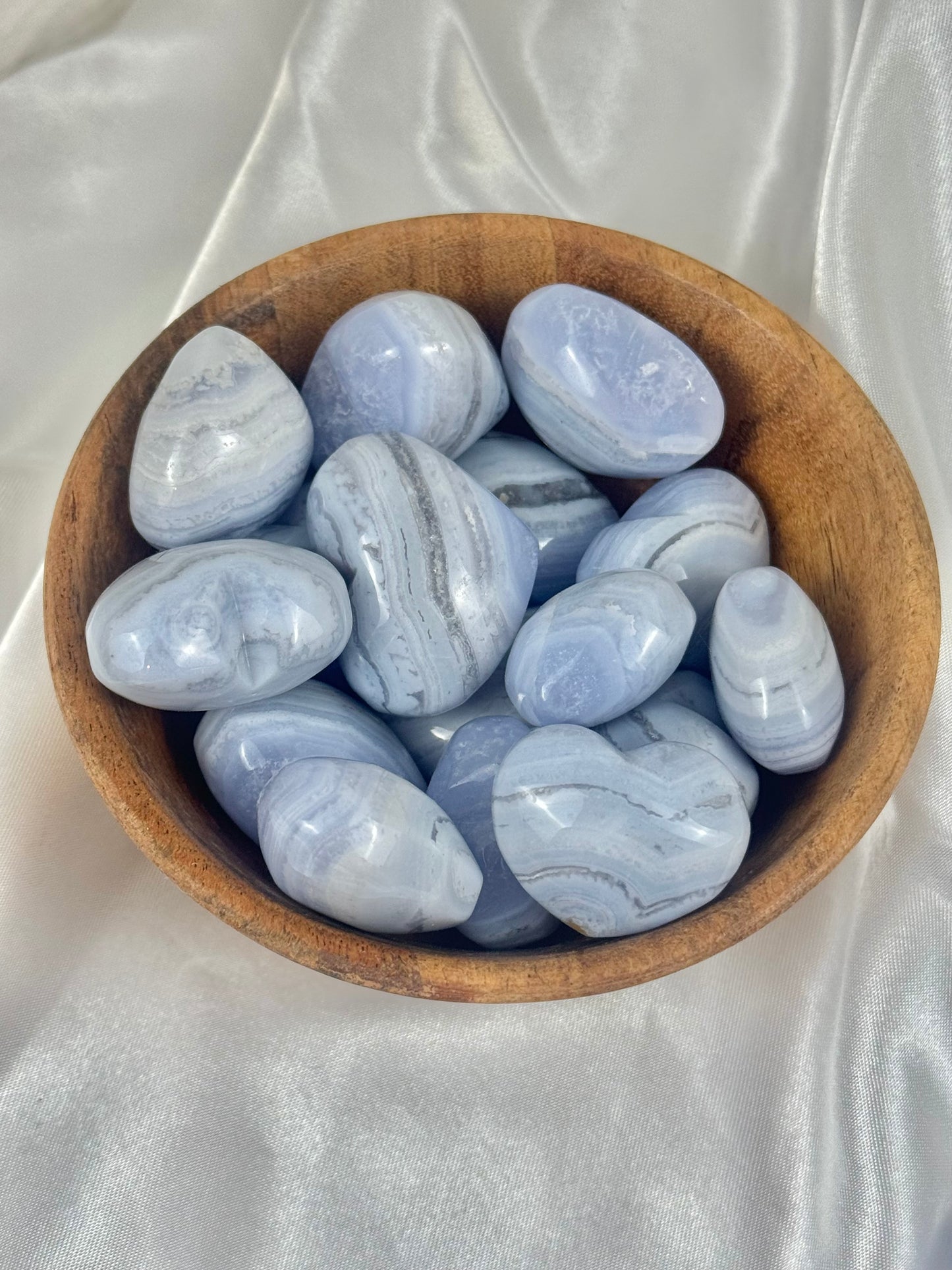 1 beautiful banded blue lace agate small heart