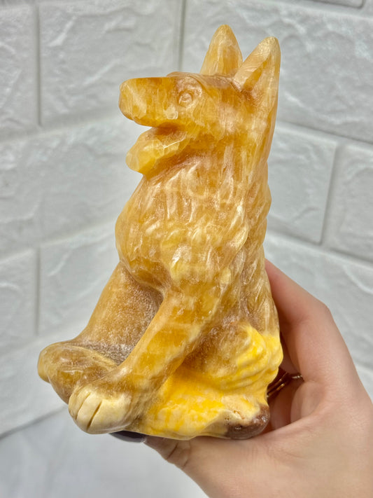 Orange calcite wolf