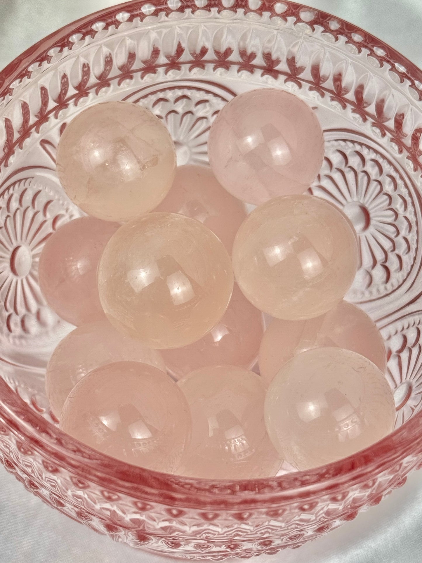 1 SM rose quartz mini sphere