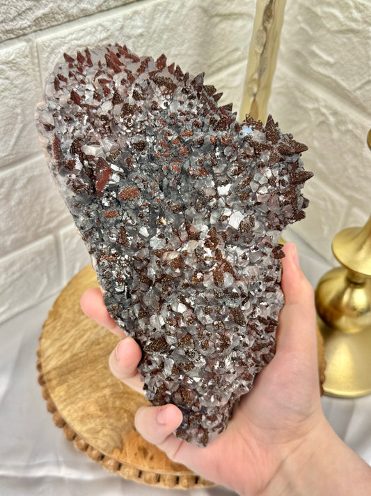 Statement dogtooth calcite w/ Limonite, Pyrite Symboisis from Hubei Province, China