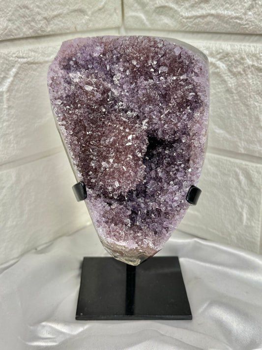 Beautiful purple amethyst on stand from Brazil