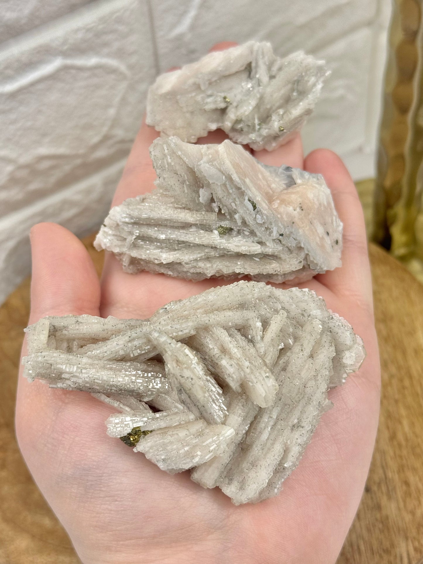 You pick! Light pink Barite specimens with pyrite from Morocco