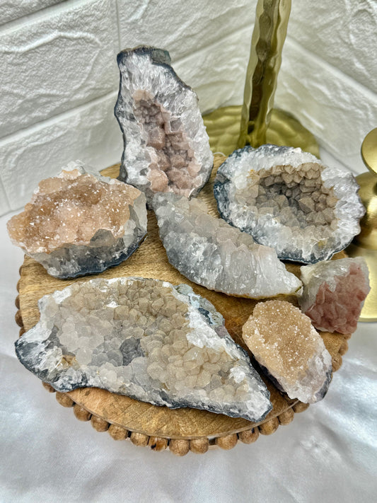 You pick! Peachy sugary amethyst pieces from Brazil