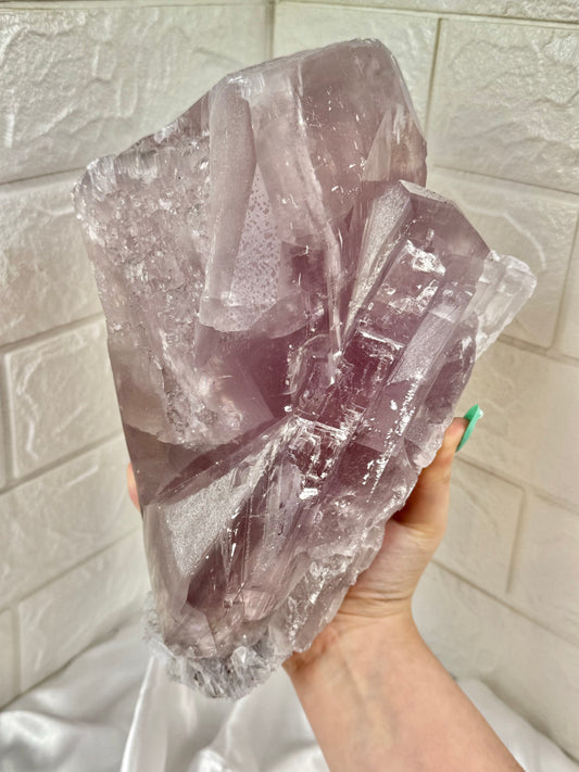 AMAZING statement purple balmat calcite with pyrite and anhydrite inclusions from the Empire State zinc mine, New York