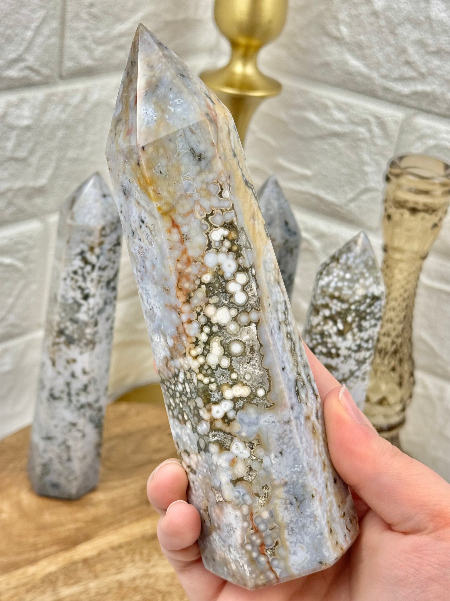 You pick! Orbicular sea jasper towers from Madagascar