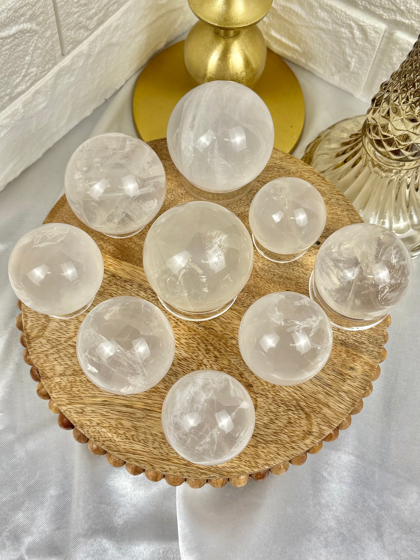 You pick! Gemmy girasol quartz spheres