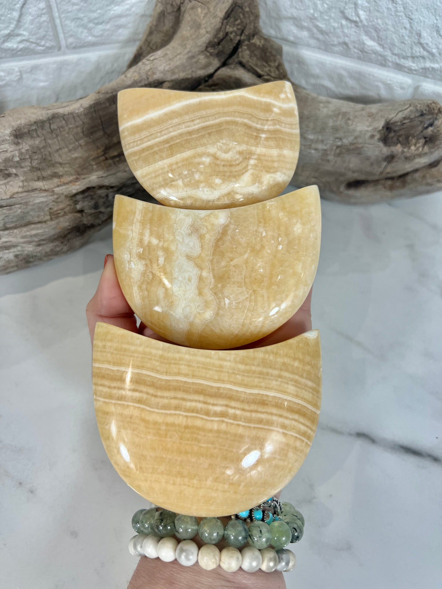 1 Orange calcite moon