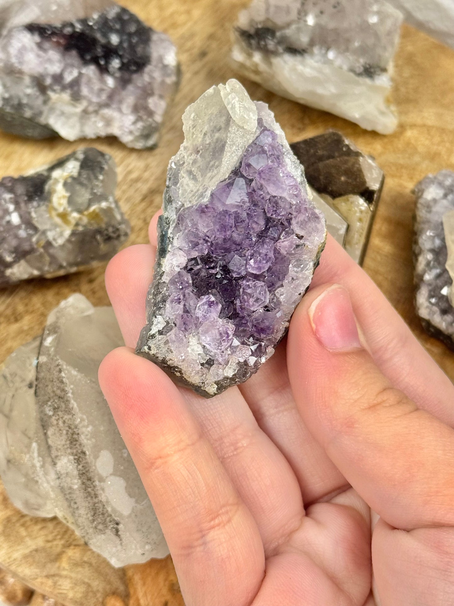 1 intuitive raw chunk of amethyst x calcite from Brazil