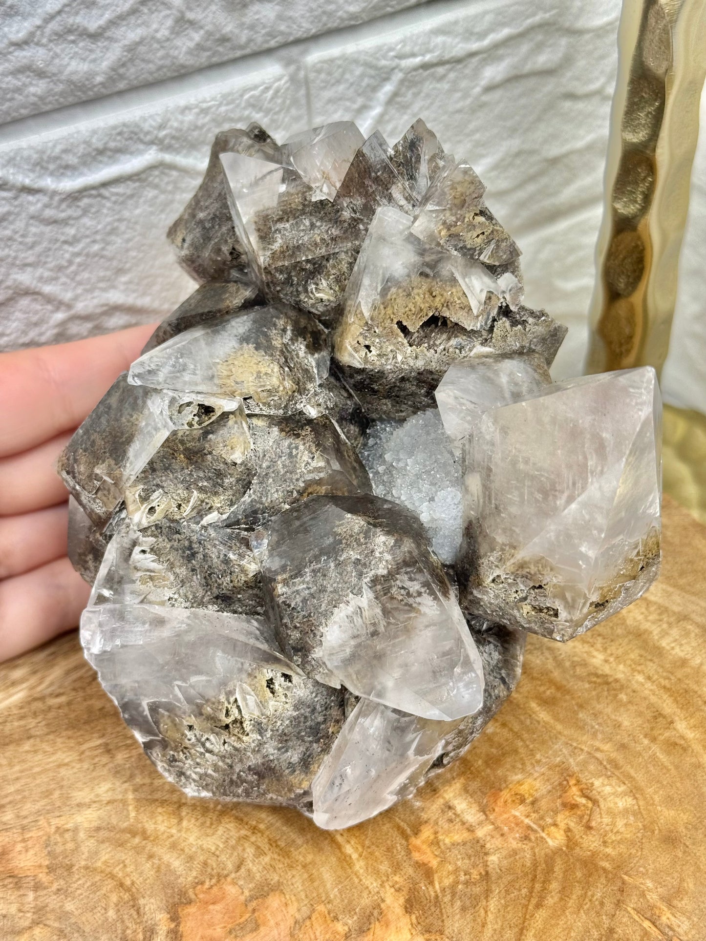 Amazing statement dendritic “spar” dogtooth calcite w/ quartz from Fujian Province, China