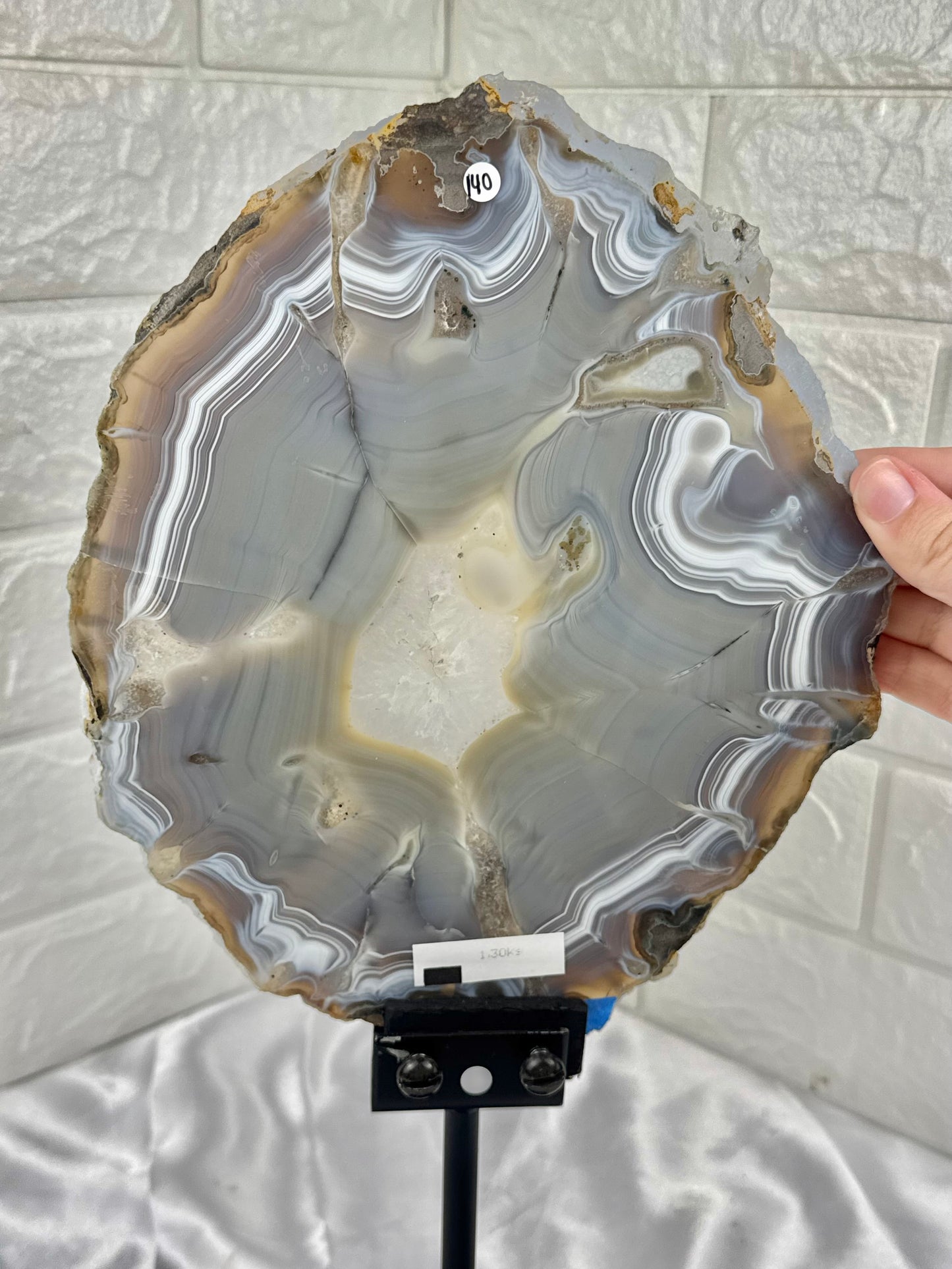 Statement Brazilian agate slab in stand