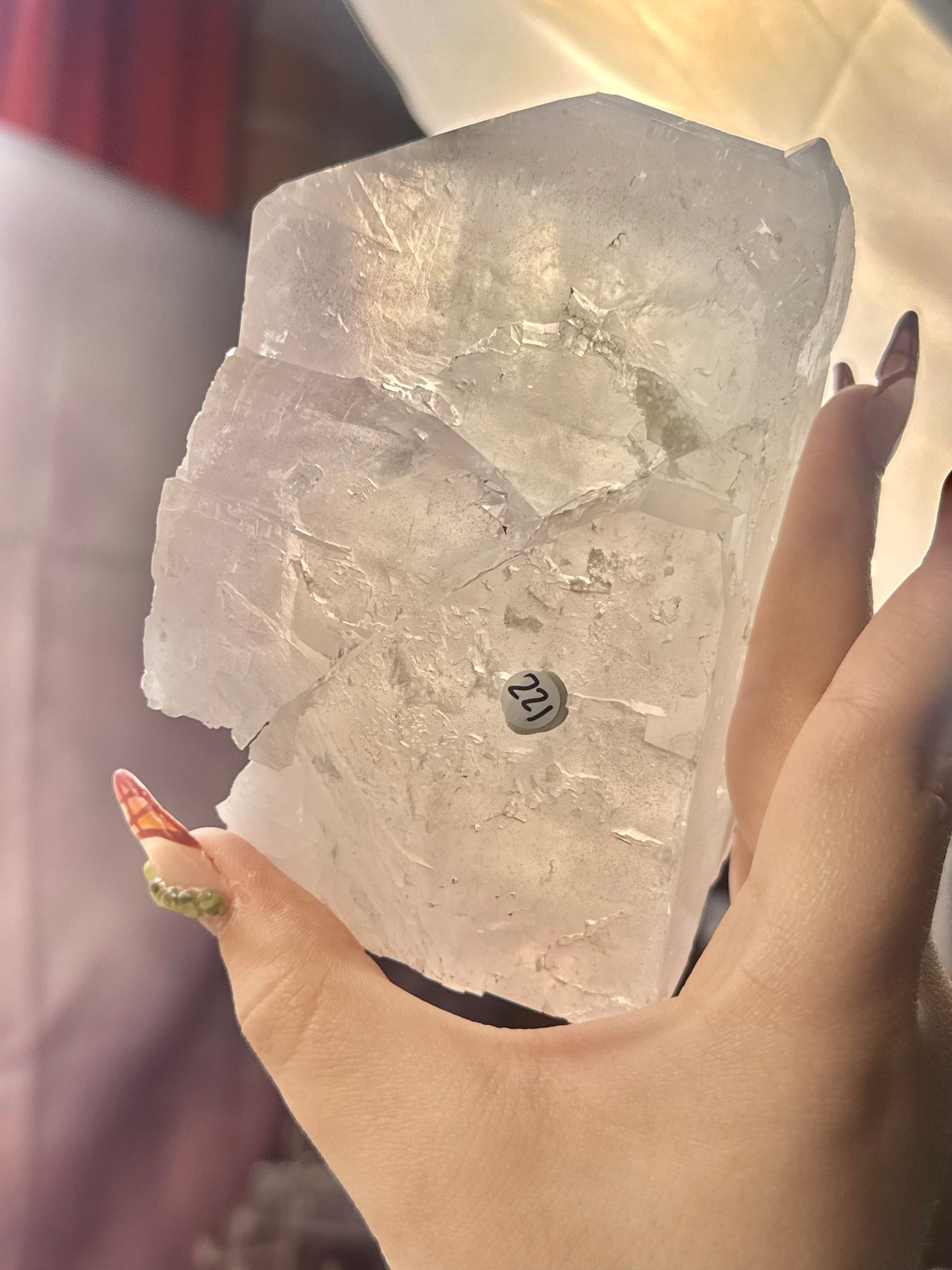 Pale yellow/ purple balmat calcite from the Empire Zinc Mine, New York