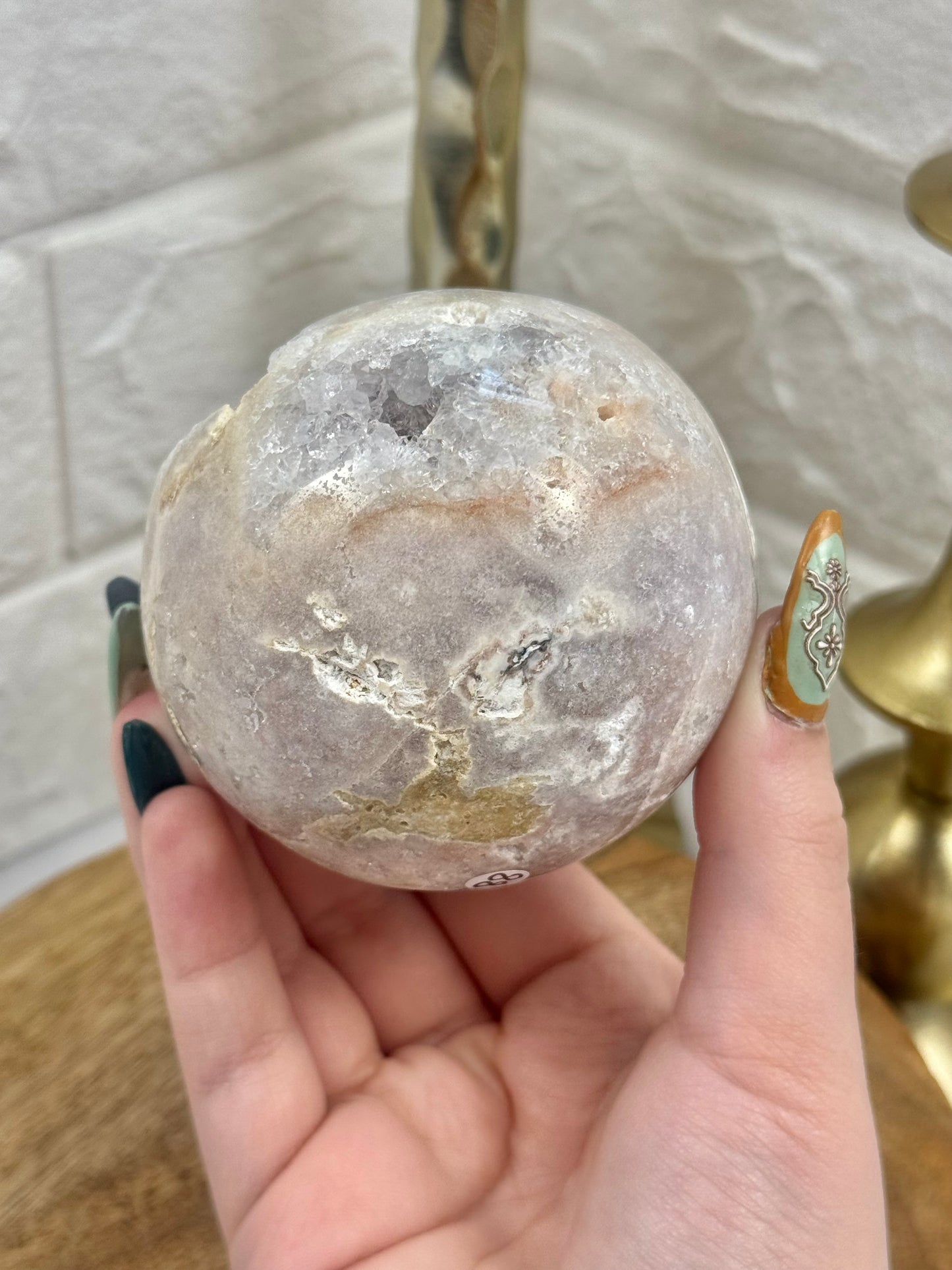 Beautiful druzy pink amethyst sphere from Brazil