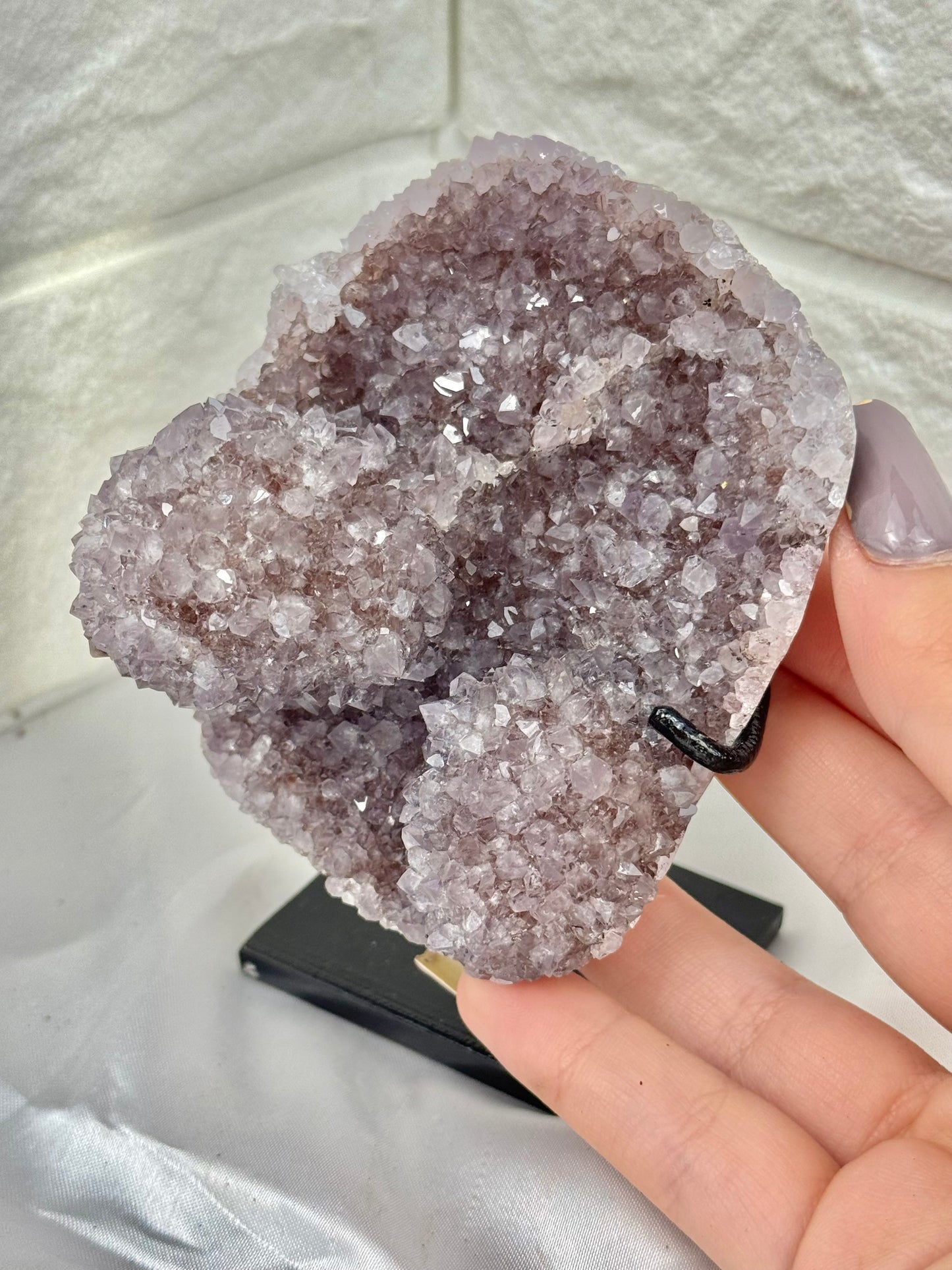 Amethyst with agate on stand from Brazil