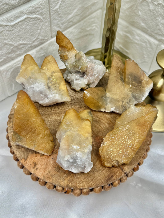 You pick! Naturally iridescent golden calcite from Hunan China
