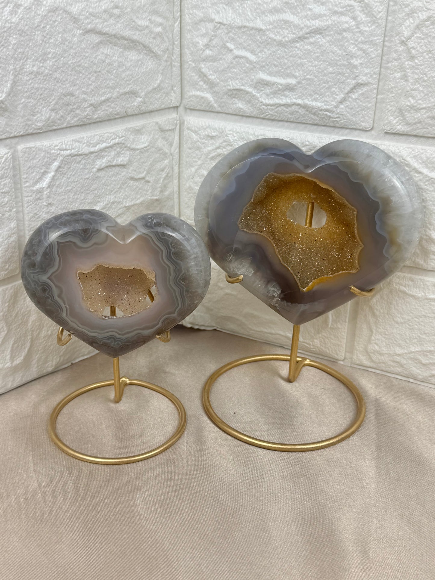 You pick! Druzy agate hearts on stands from Brazil