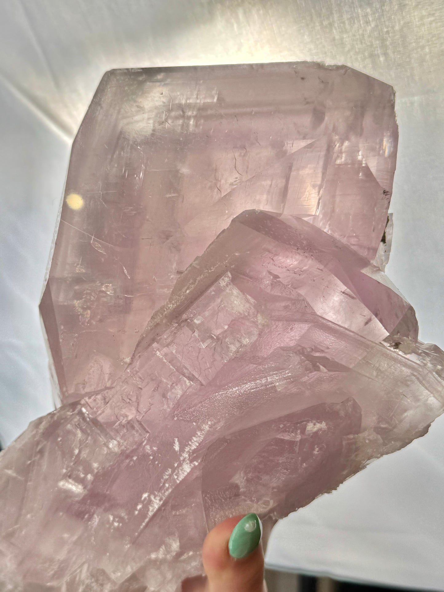 AMAZING statement purple balmat calcite with pyrite and anhydrite inclusions from the Empire State zinc mine, New York