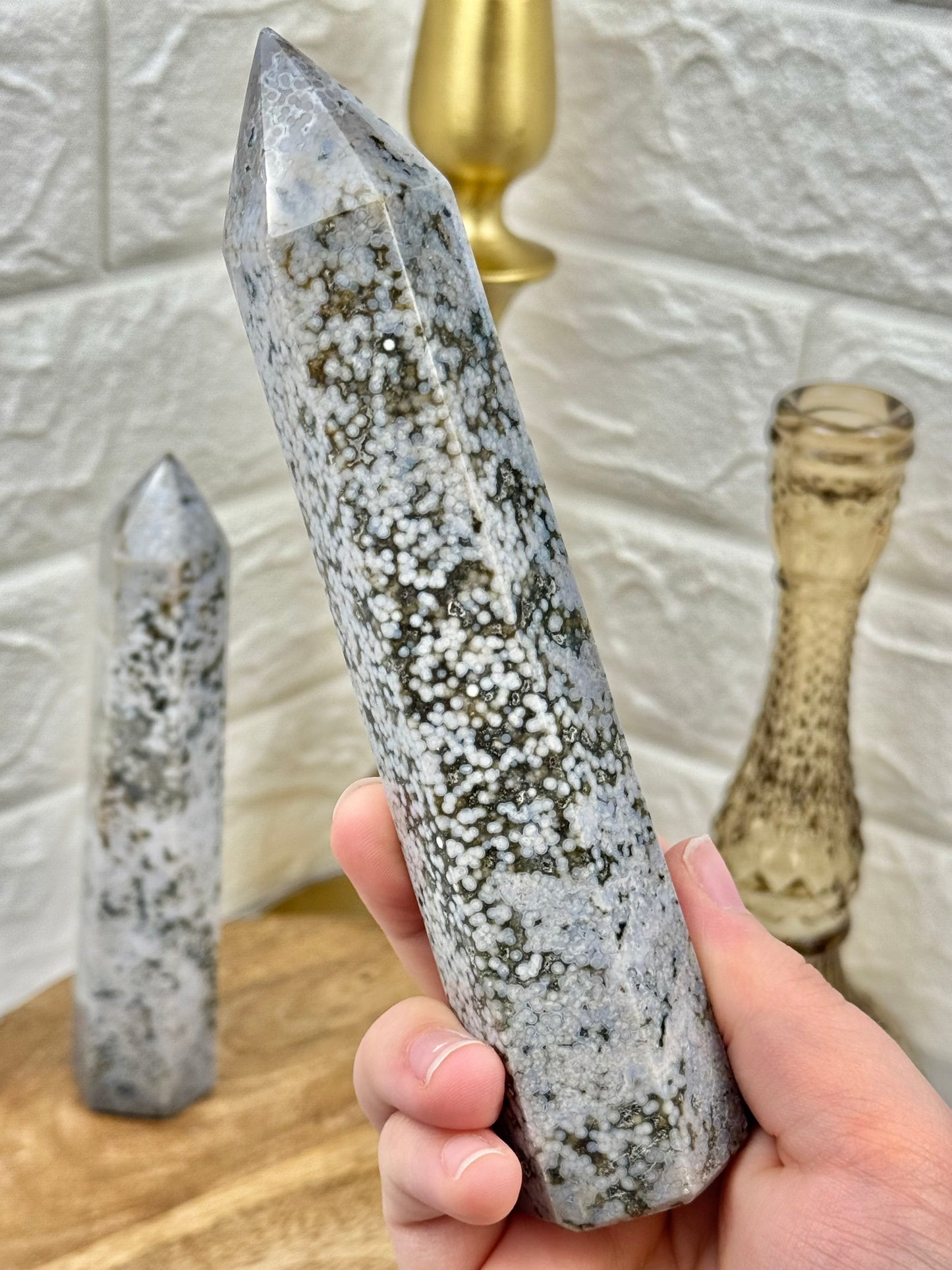 You pick! Orbicular sea jasper towers from Madagascar