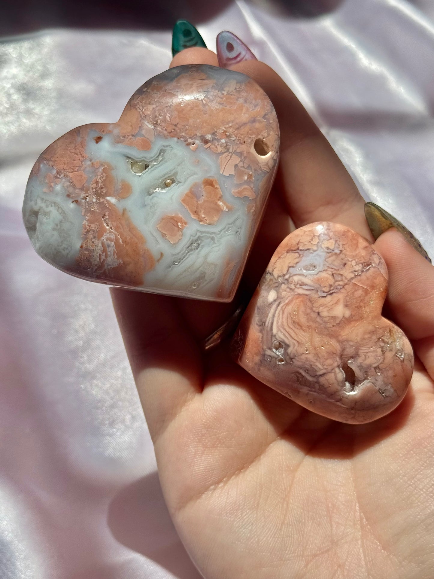 You pick! Cotton candy agate heart