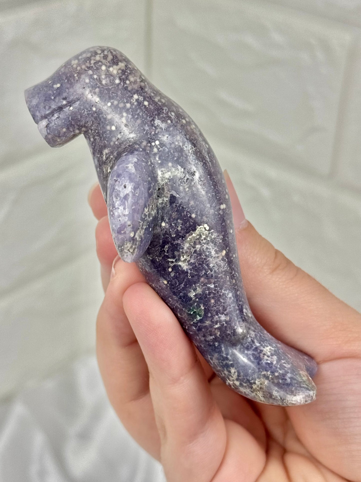 1 adorable purple chalcedony manatee