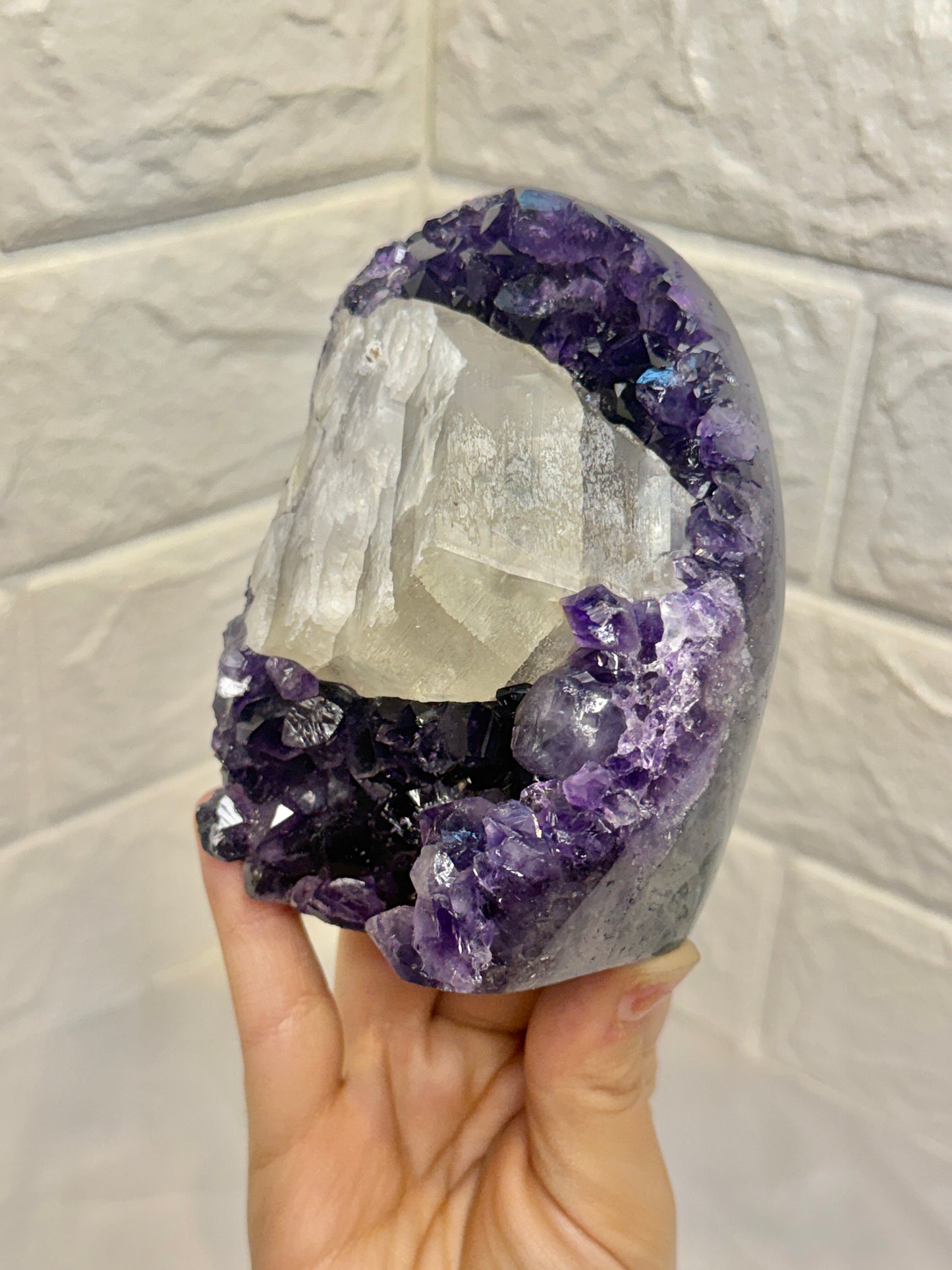 Juicy Uruguay amethyst with calcite J