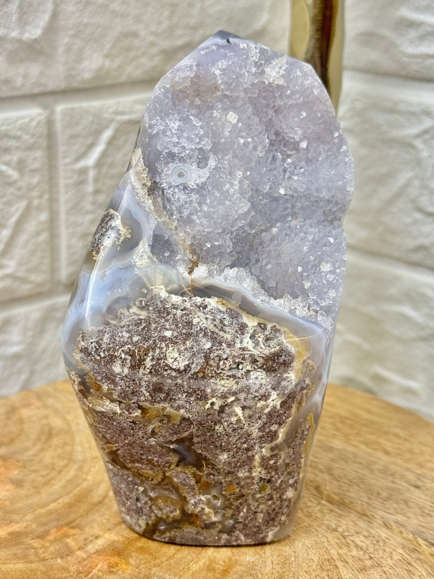 Amazing rare scenic moss agate with blue quartz Freeform from Indonesia