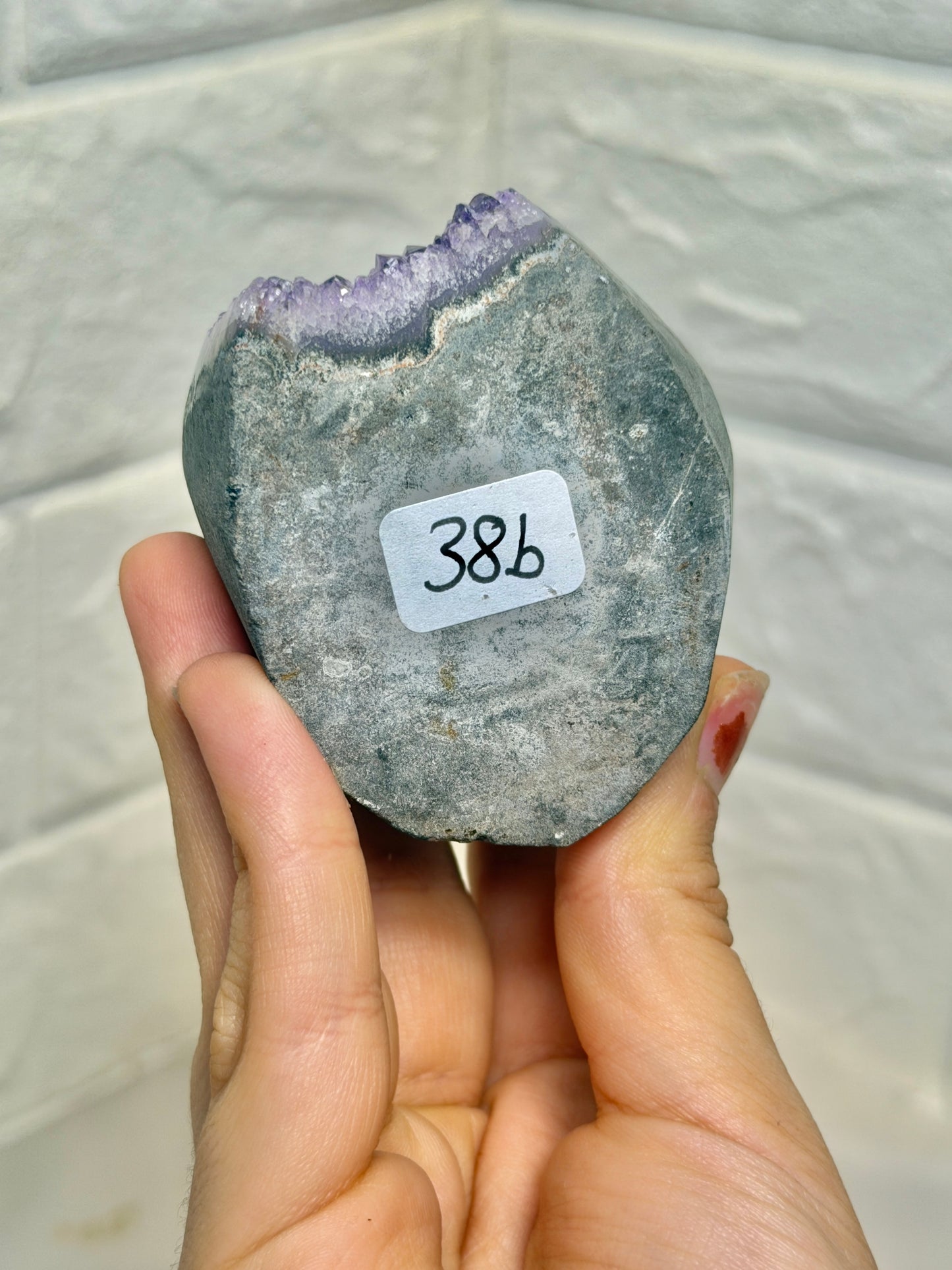 Juicy purple Uruguay amethyst with calcite B