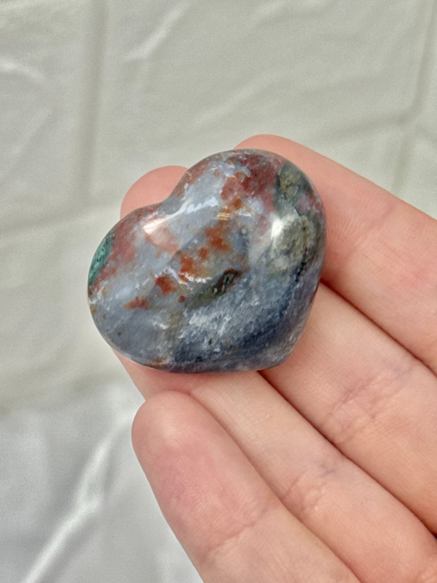1 cute mini sea jasper heart from Madagascar