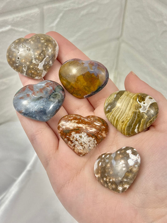 1 cute mini sea jasper heart from Madagascar