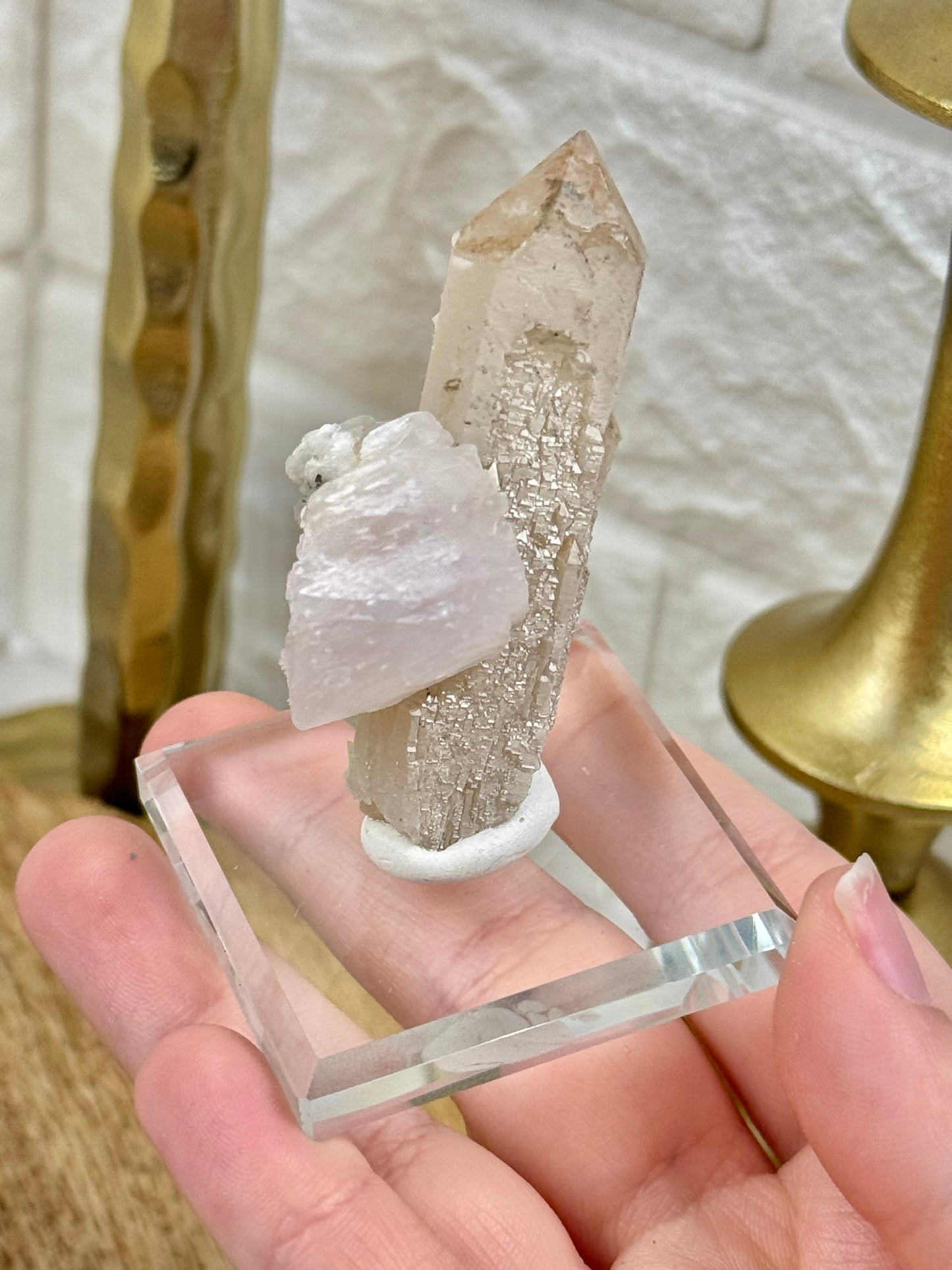 You pick! Cherry blossom calcite on quartz from China
