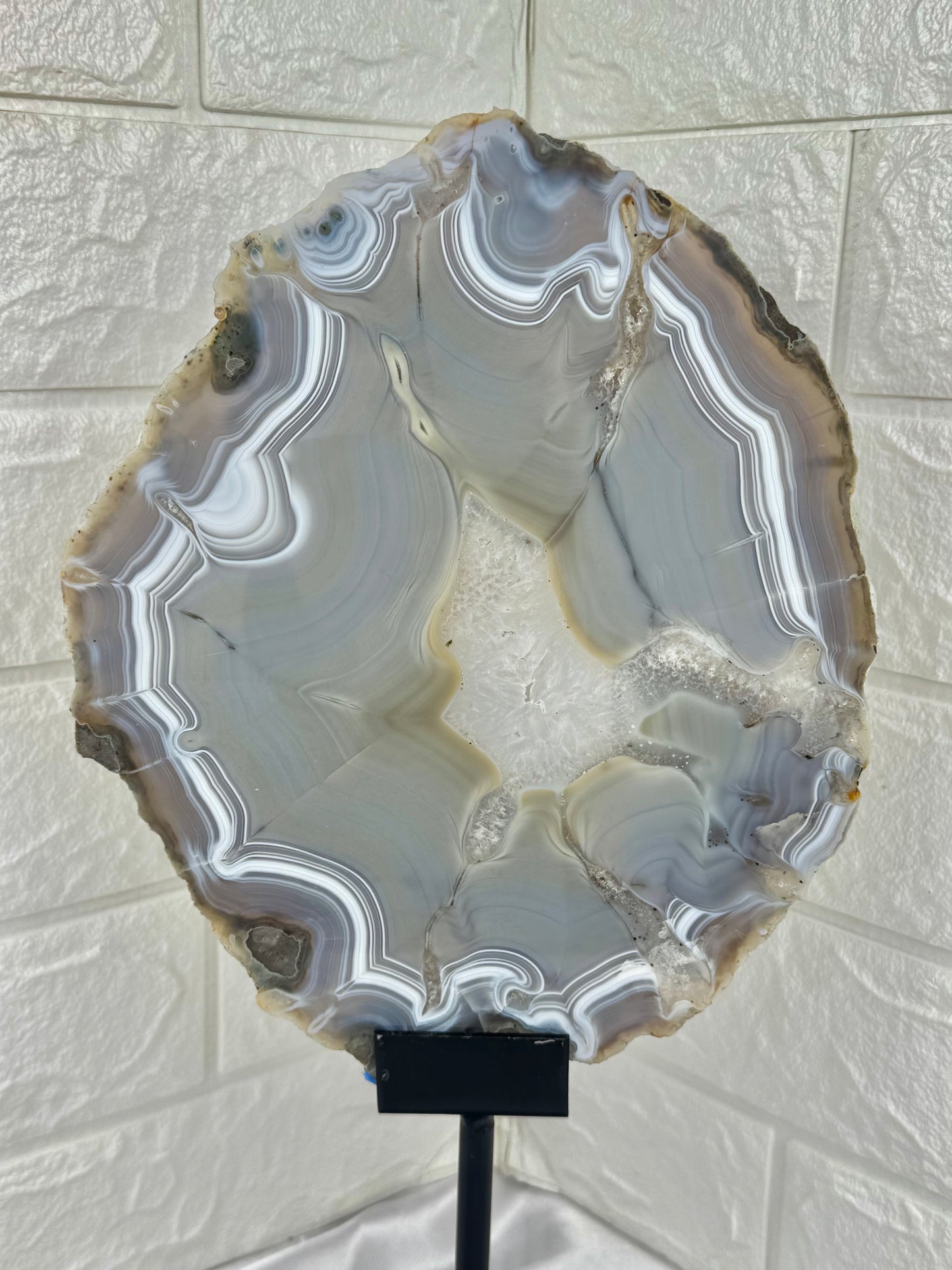 Statement Brazilian agate slab in stand