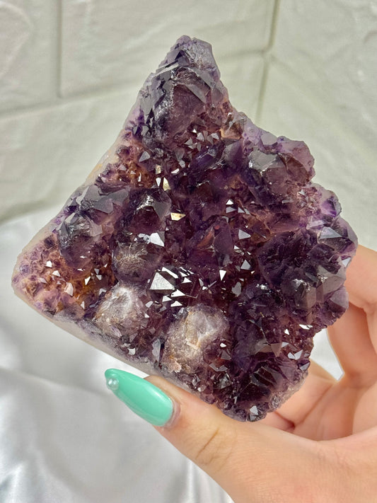 Beautiful elestial amethyst with hematite from India