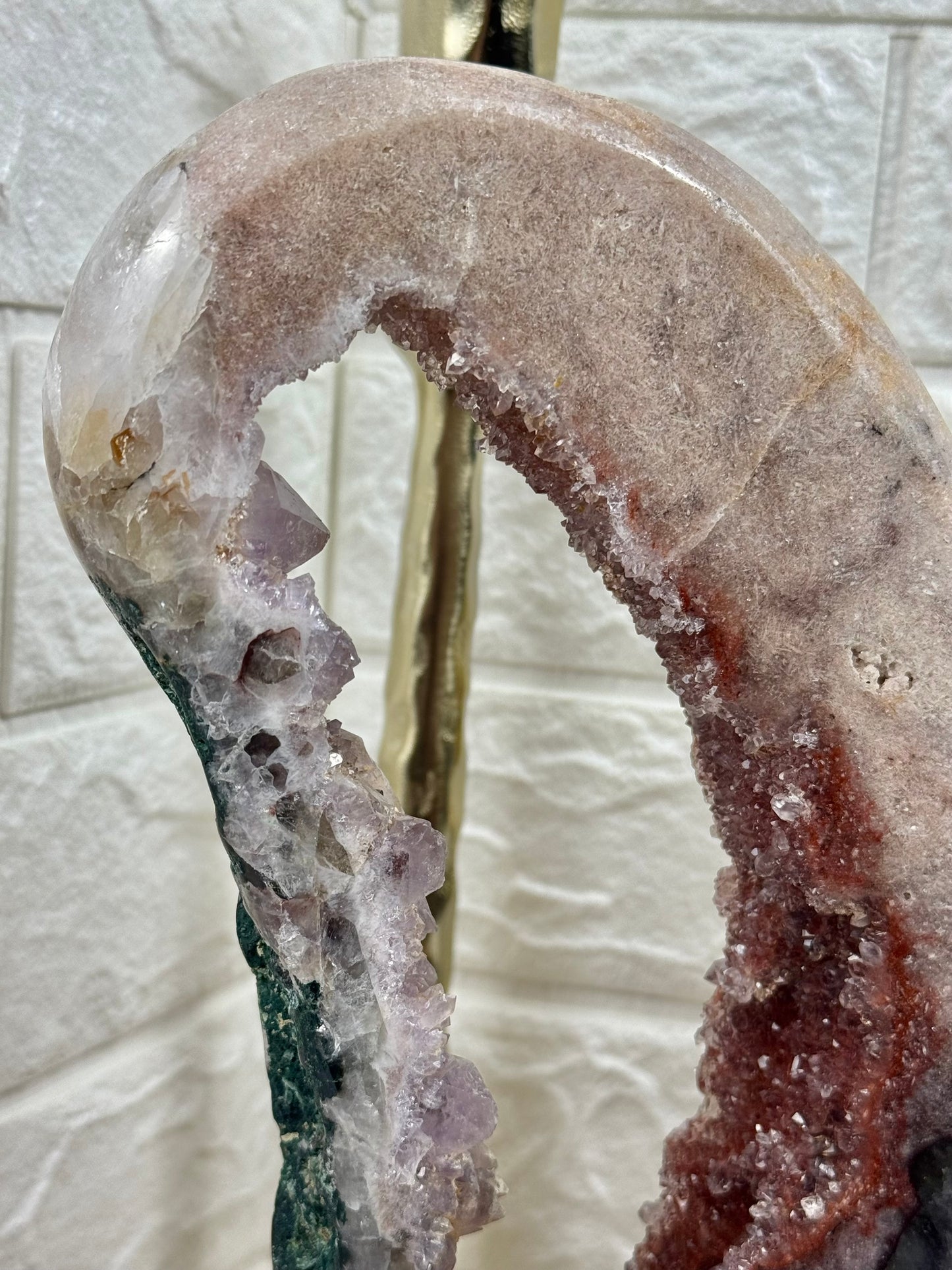 Gorgeous purple/pink/red amethyst portal on stand from Brazil