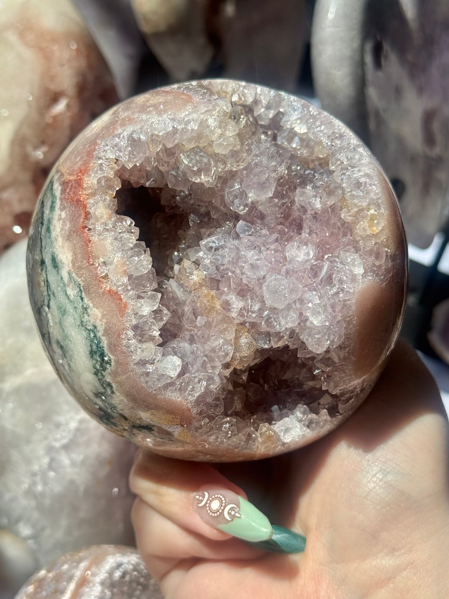 Stunning pink/purple amethyst sphere from Brazil