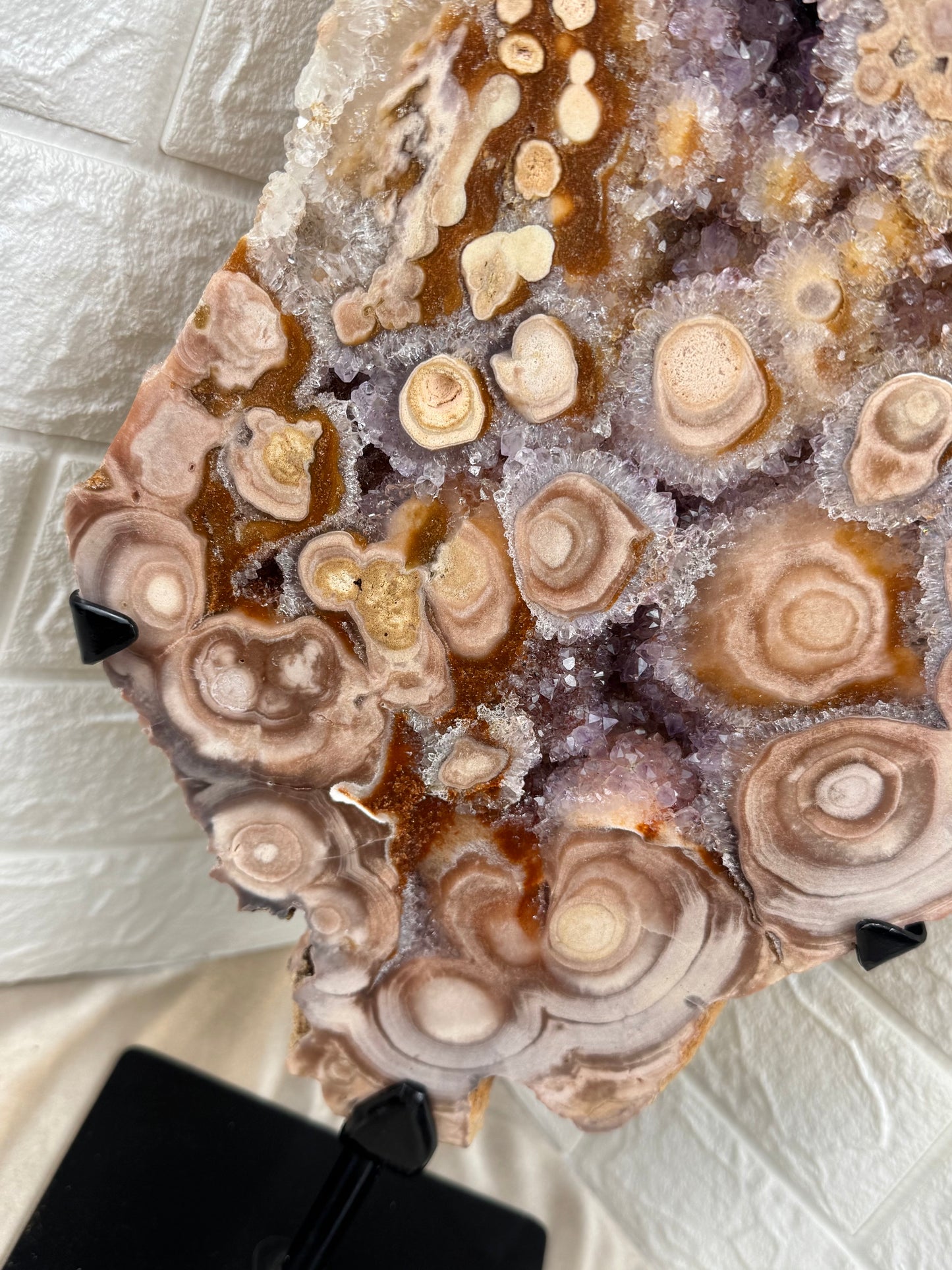 Insane XXL statement flower pink amethyst slab from Brazil