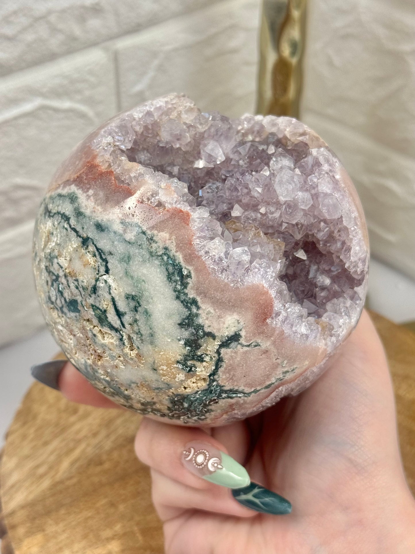 Stunning pink/purple amethyst sphere from Brazil