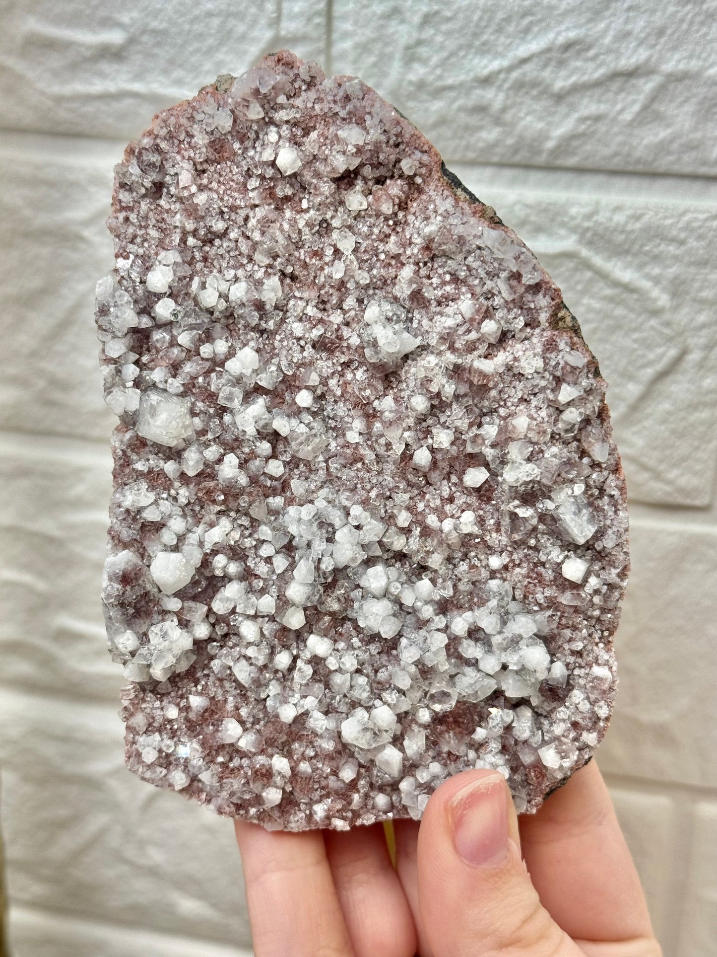You pick! Red apophyllite specimens from India