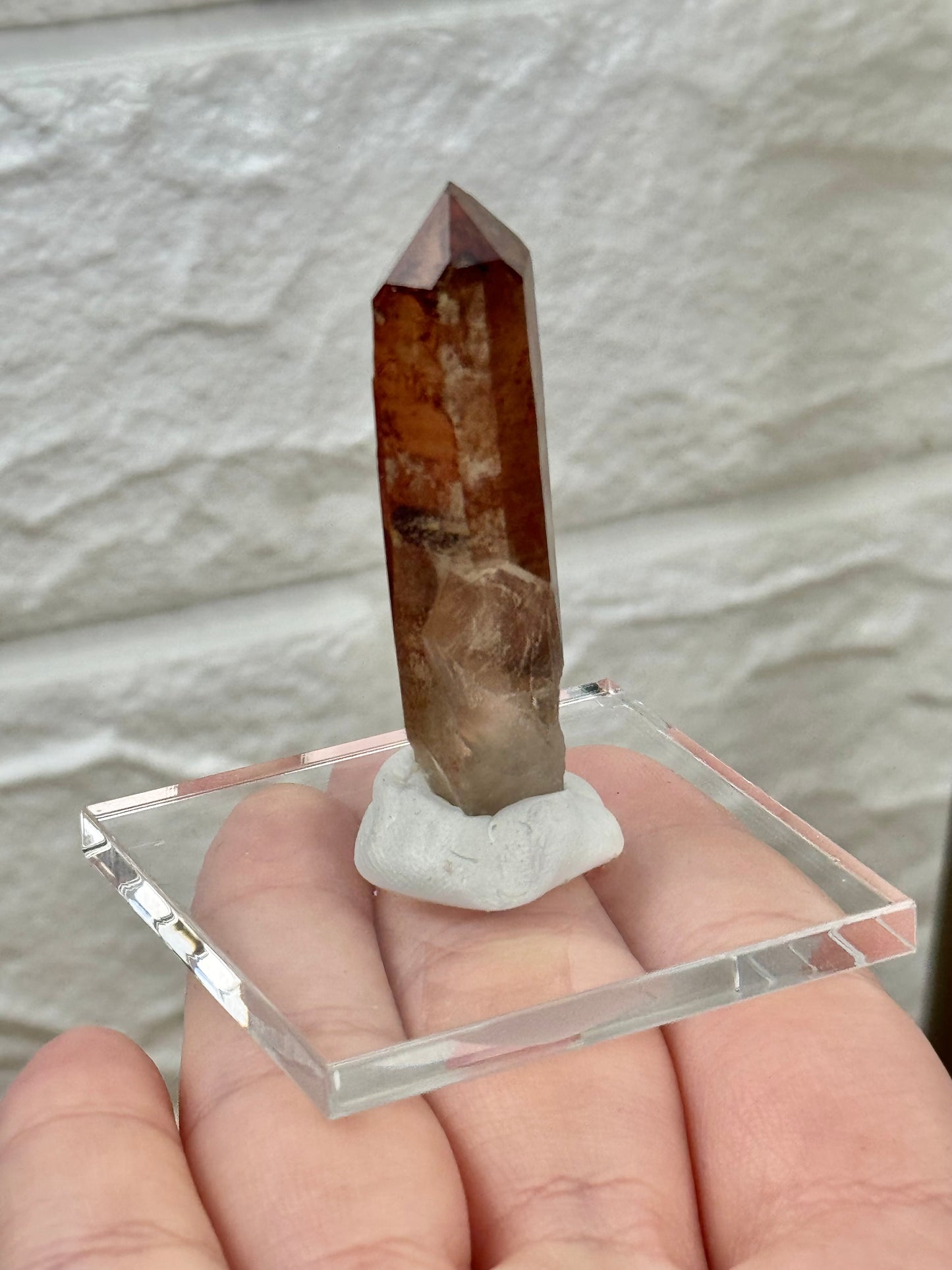 You pick! Hematite included smoky quartz points on stands from Orange river Namibia