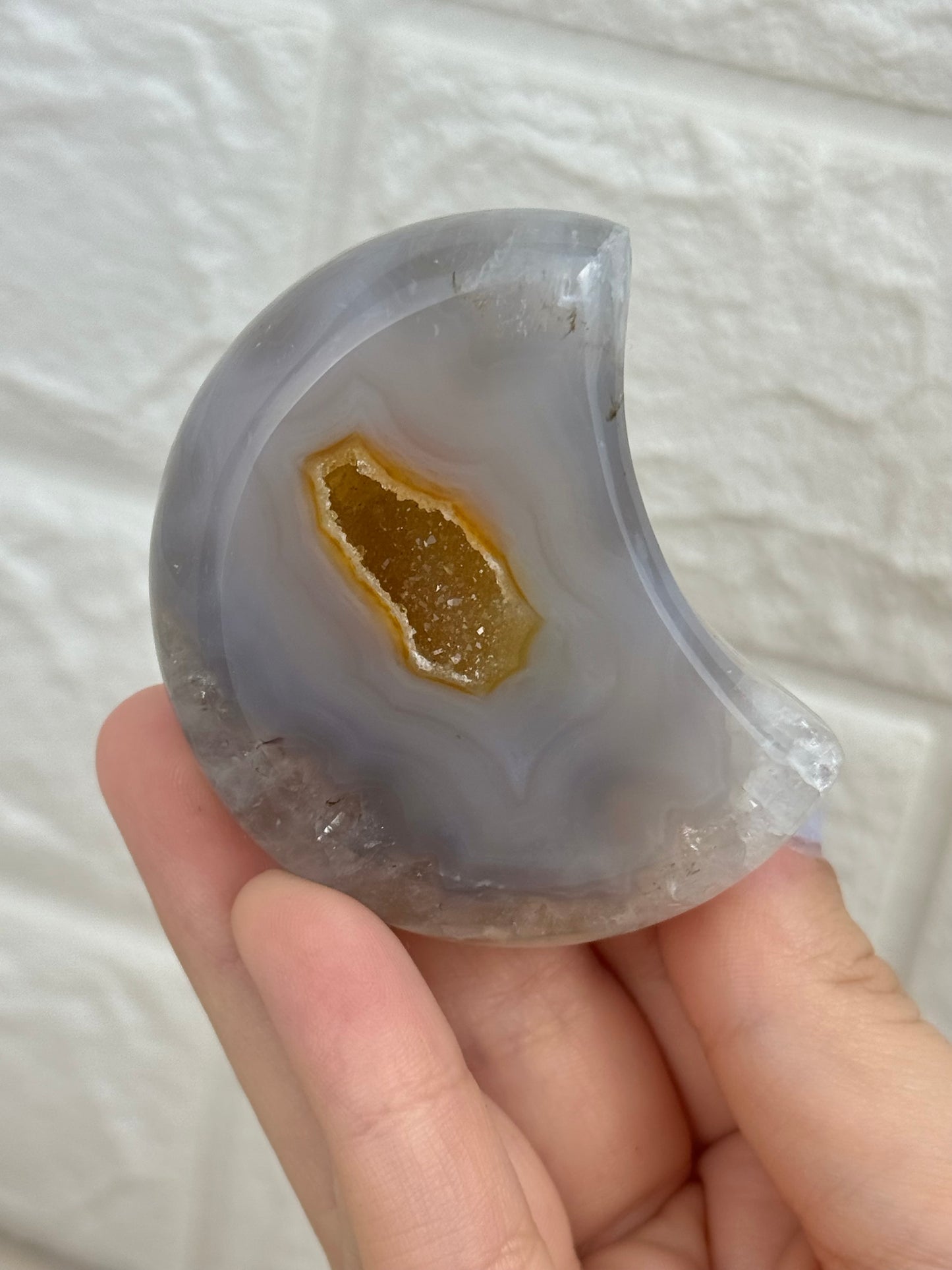 You pick! Druzy agate moons on stands from Brazil