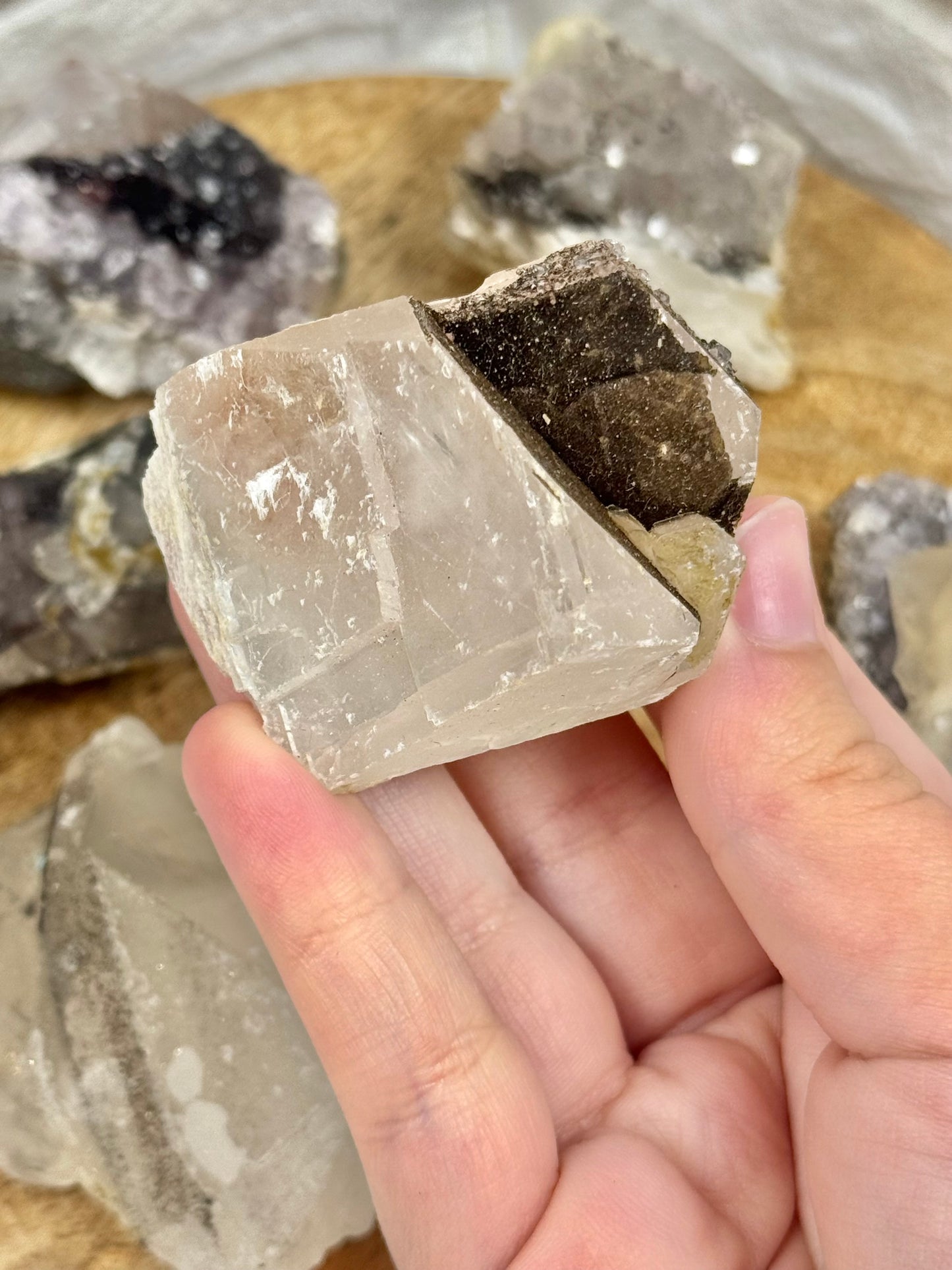 1 intuitive raw chunk of amethyst x calcite from Brazil