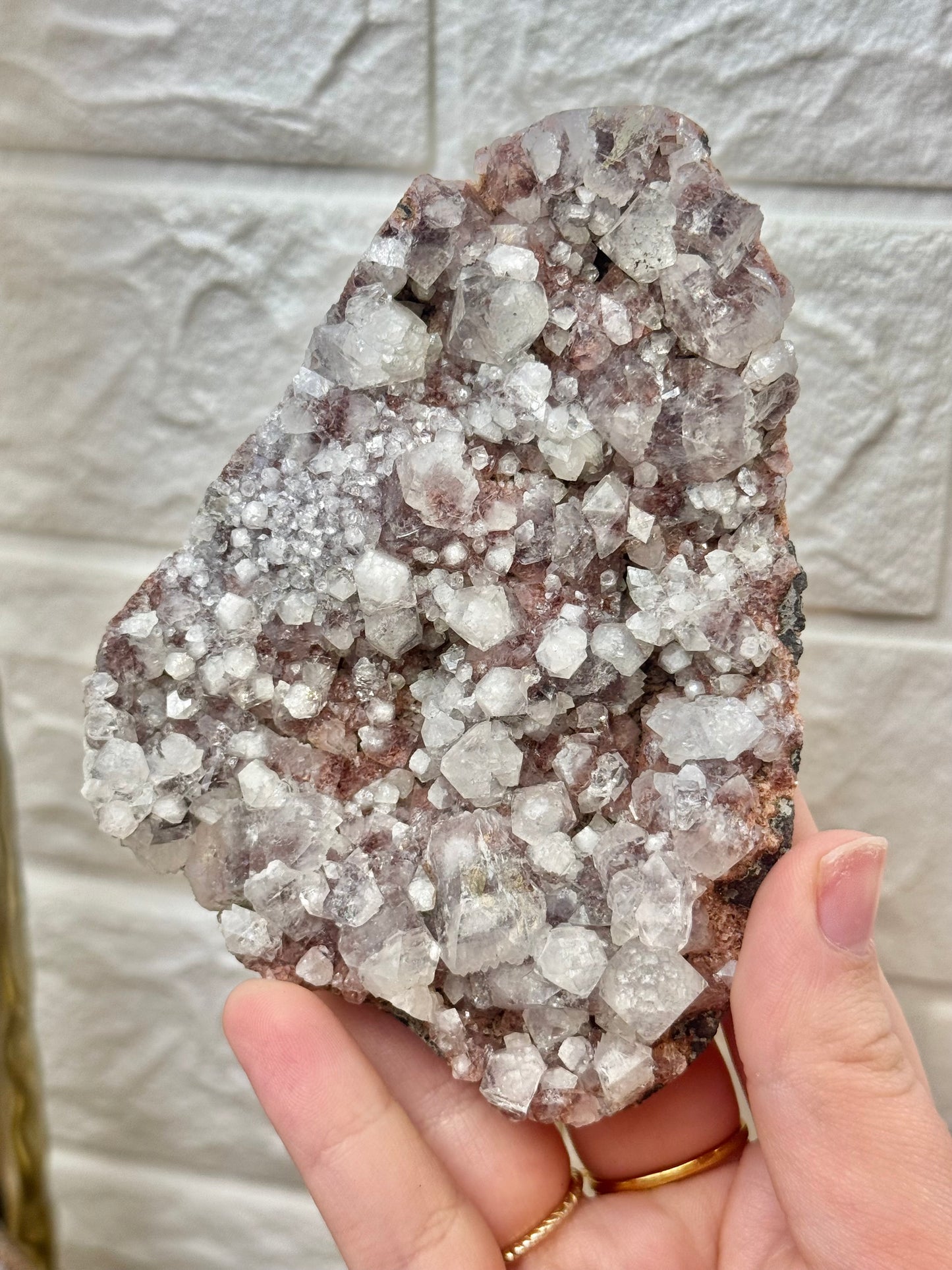You pick! Red apophyllite specimens from India