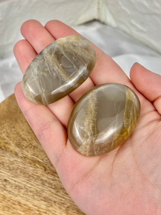 1 flashy sage moonstone palm stone