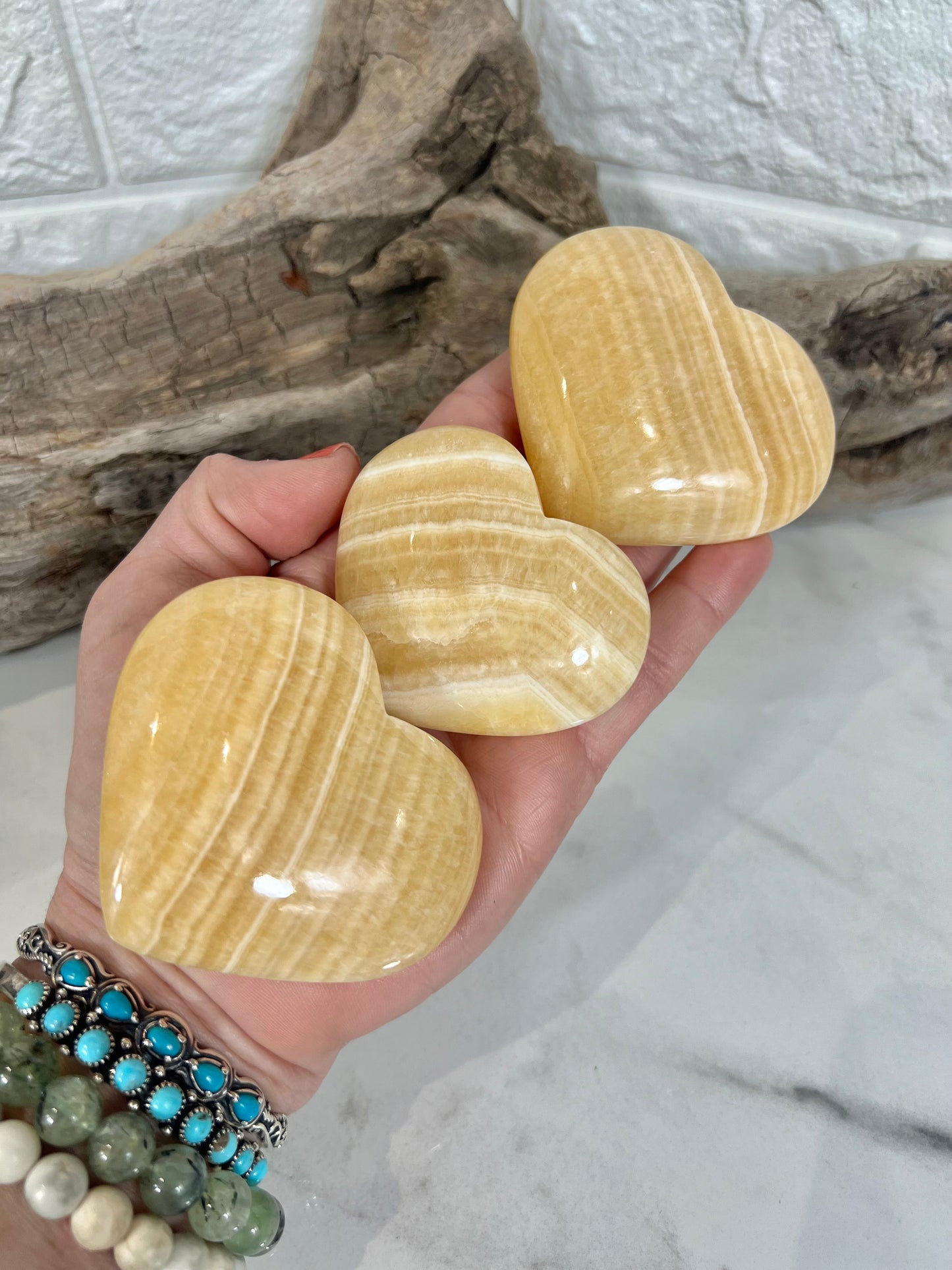 1 stunning orange calcite heart