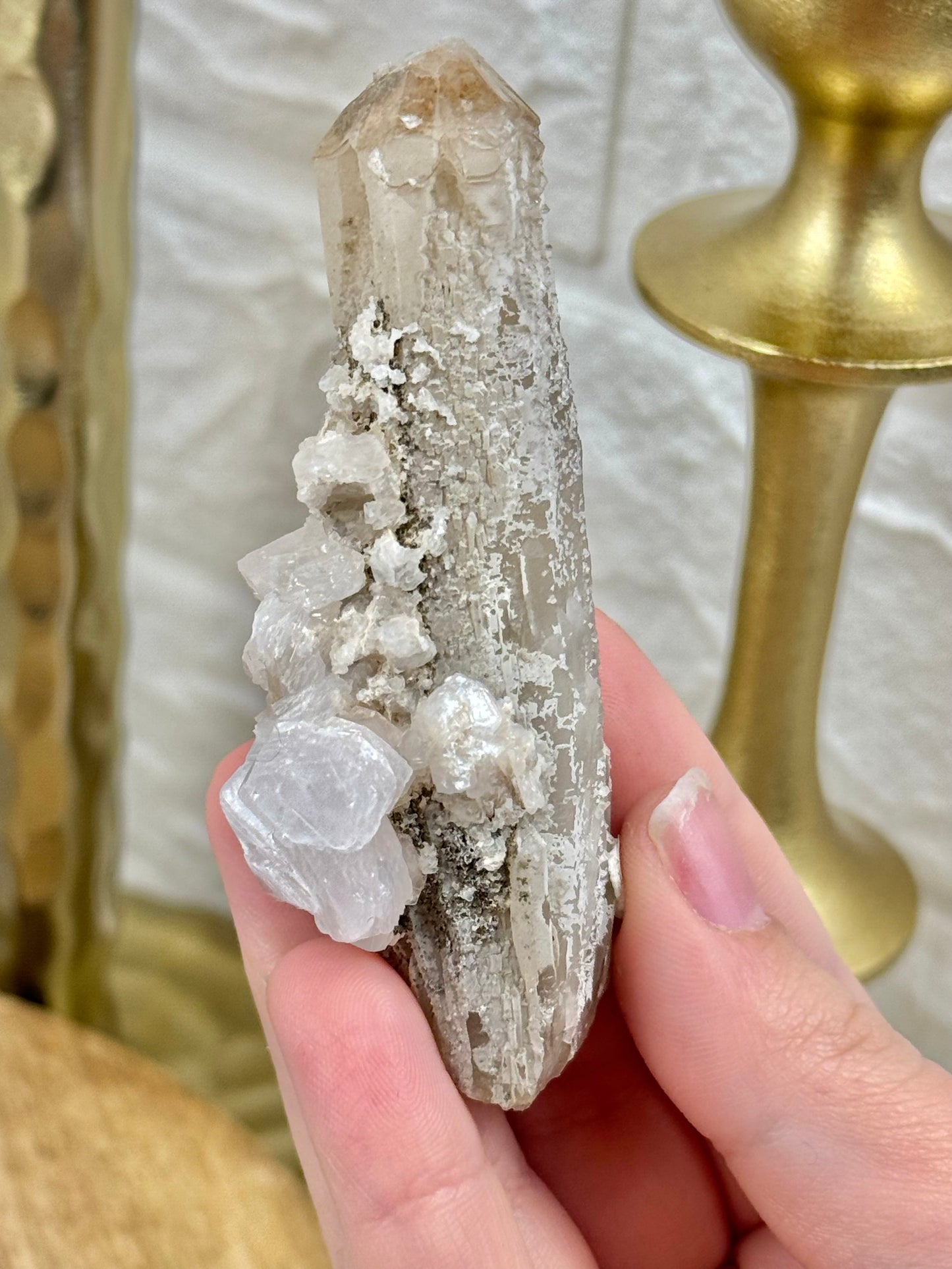 You pick! Cherry blossom calcite on quartz from China