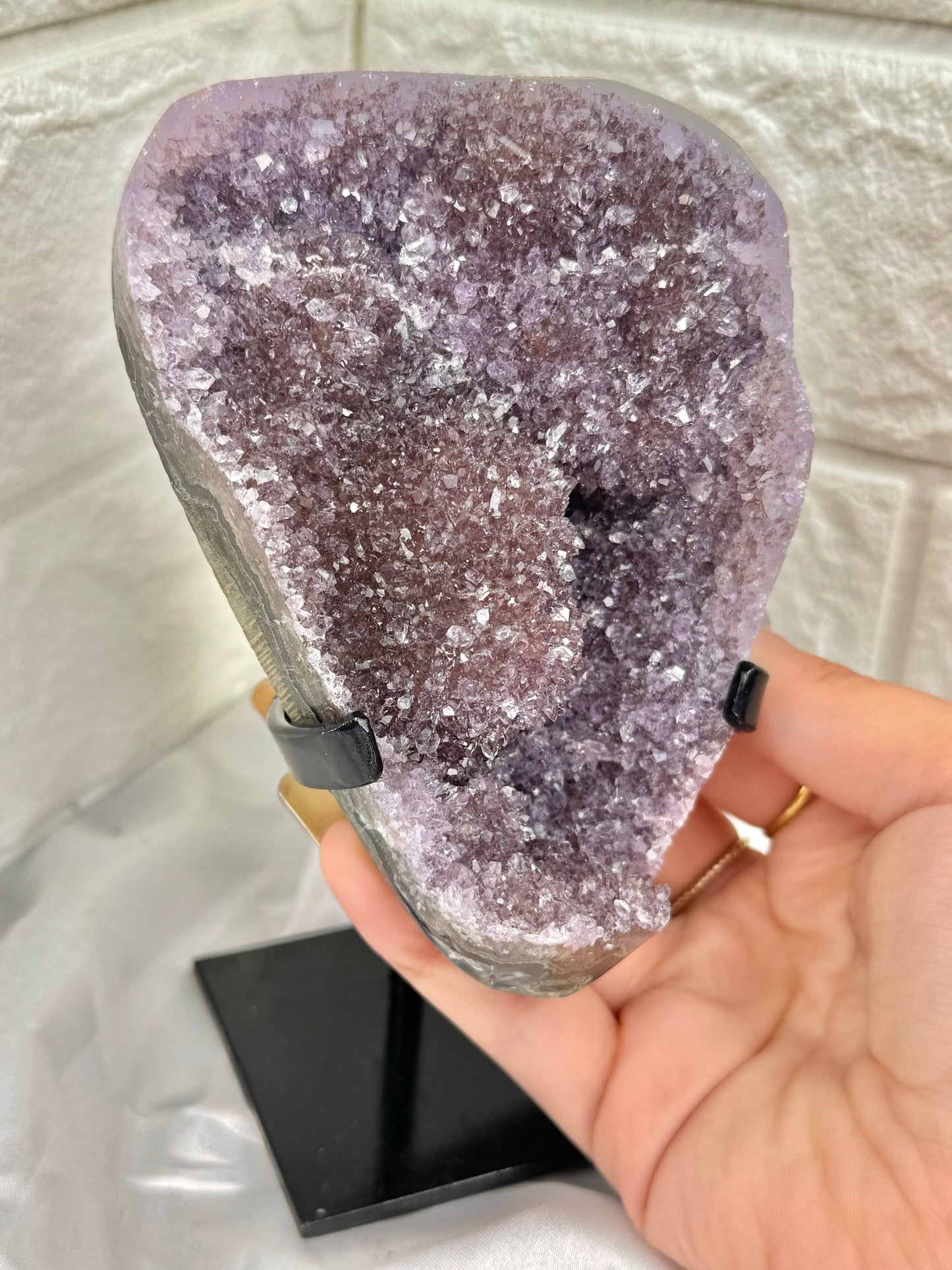 Beautiful purple amethyst on stand from Brazil
