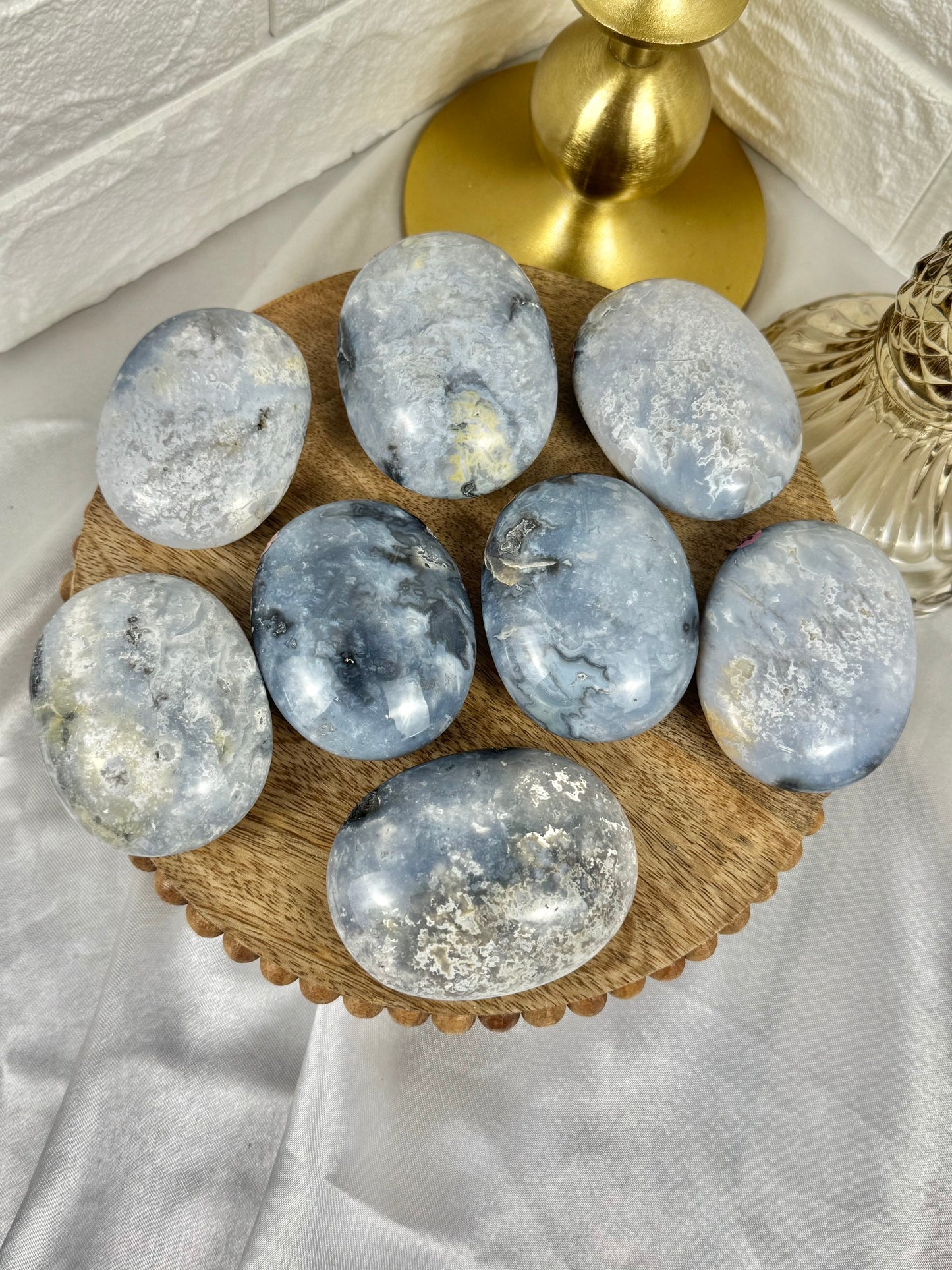 You pick! Blue plum agate palm stones from Indonesia